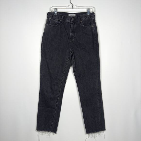 Madewell Black High Rise 'The Perfect Summer Jean' Straight Leg Jeans Size 28 - Picture 2 of 7
